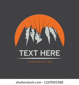 Mountain Logotype, Label, Badge and other design. Outdoor Adventure Sign or Symbol, vector illustration