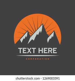 Mountain Logotype, Label, Badge and other design. Outdoor Adventure Sign or Symbol, vector illustration