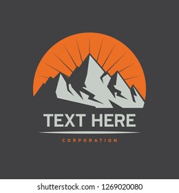 Mountain Logotype, Label, Badge and other design. Outdoor Adventure Sign or Symbol, vector illustration
