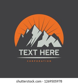 Mountain Logotype, Label, Badge and other design. Outdoor Adventure Sign or Symbol, vector illustration