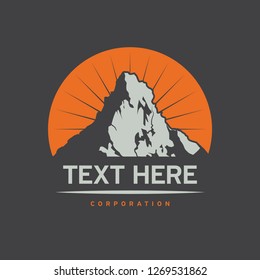 Mountain Logotype, Label, Badge and other design. Outdoor Adventure Sign or Symbol, vector illustration
