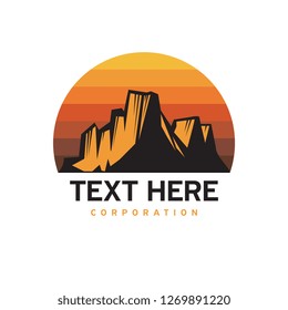Mountain Logotype, Label, Badge and other design. Outdoor Adventure Sign or Symbol, vector illustration