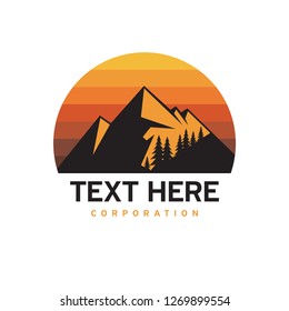 Mountain Logotype, Label, Badge and other design. Outdoor Adventure Sign or Symbol, vector illustration
