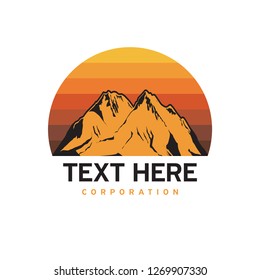 Mountain Logotype, Label, Badge and other design. Outdoor Adventure Sign or Symbol, vector illustration