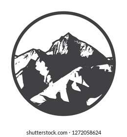 Mountain Logotype, Label, Badge and other design. Outdoor Adventure Sign or Symbol, vector illustration