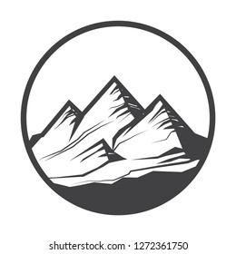 Mountain Logotype, Label, Badge and other design. Outdoor Adventure Sign or Symbol, vector illustration