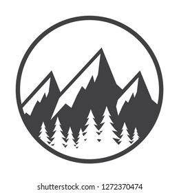 Mountain Logotype, Label, Badge and other design. Outdoor Adventure Sign or Symbol, vector illustration