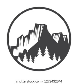 Mountain Logotype, Label, Badge and other design. Outdoor Adventure Sign or Symbol, vector illustration