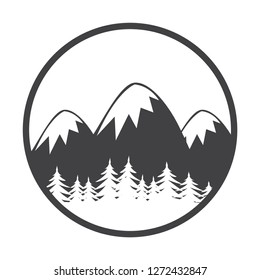 Mountain Logotype, Label, Badge and other design. Outdoor Adventure Sign or Symbol, vector illustration