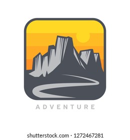 Mountain Logotype, Label, Badge and other design. Outdoor Adventure Sign or Symbol, vector illustration