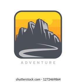 Mountain Logotype, Label, Badge and other design. Outdoor Adventure Sign or Symbol, vector illustration