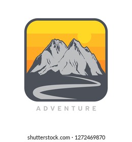 Mountain Logotype, Label, Badge and other design. Outdoor Adventure Sign or Symbol, vector illustration
