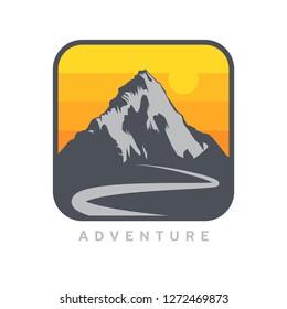 Mountain Logotype, Label, Badge and other design. Outdoor Adventure Sign or Symbol, vector illustration