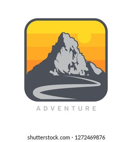 Mountain Logotype, Label, Badge and other design. Outdoor Adventure Sign or Symbol, vector illustration
