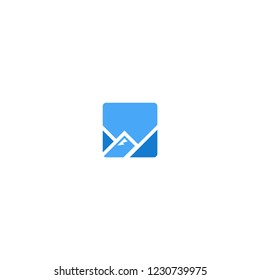 Mountain logotype landscape, Modern line abstract vector design logo or element. Best for identity and logotypes, Simple shape.