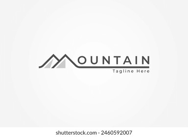 Logotipo de montaña, letra M con combinación de montaña, utilizable para logotipos de marca y empresa, elemento de Plantilla de diseño de logotipo, Ilustración vectorial 