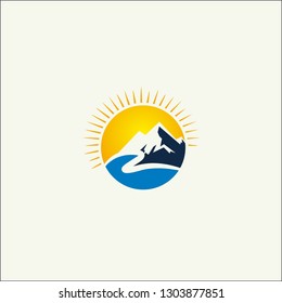 Mountain Logotype Simple, Label, Badge and other design. Outdoor Adventure Sign or Symbol, vector illustration - Vector 