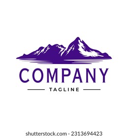 Mountain logotype vector design like a hand-drawn icon concept