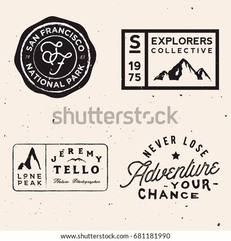mountain logotypes. Adventure logo templates on travel theme. Vector stock