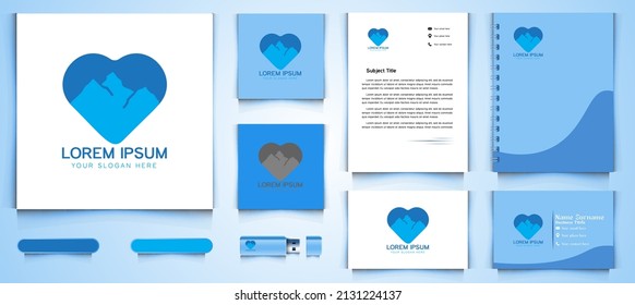 mountain love, climber community logo and business branding template Designs Inspiration Isolated on White Background