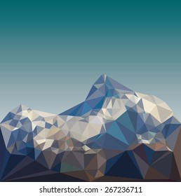 Mountain low poly vector
