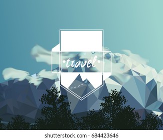 Mountain low-poly style illustration. Vector eps10