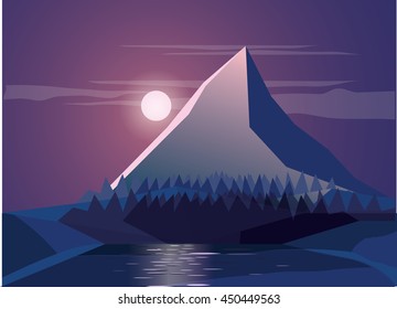 mountain low-poly style vector illustration