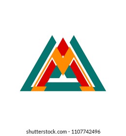 Mountain with m lettering logo design