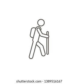 Mountain, man, travel vector icon. Simple element illustration from map and navigation concept. Mountain, man, travel vector icon. Real estate concept vector illustration.