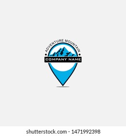 Mountain Map Logo Design Vector