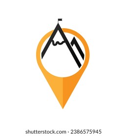 mountain map pin icon concept
