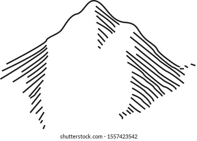 Mountain map symbols. Vector Illustration