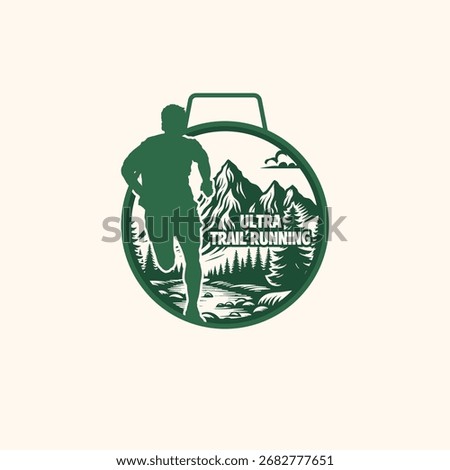 mountain marathon trail run medal design,trail run logo design