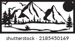 Mountain Metal Wall Art Decor, Mountain Range View, Nature and Forest Decorations, Metal Wall Art, 