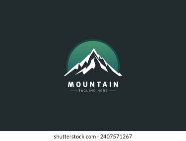 Mountain minimal and abstract Logo, Mountain peak logo icon