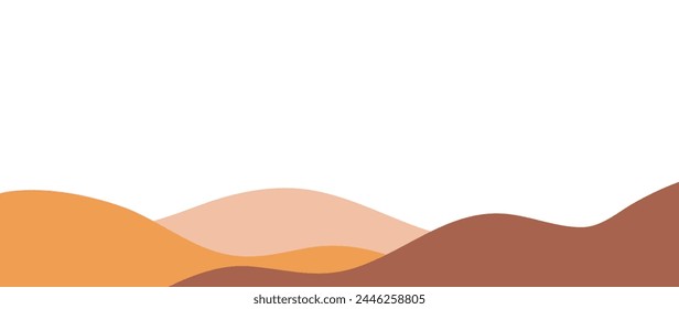 Mountain minimal background vector. Abstract landscape hills with earth tone, line art. Nature view illustration design for home decor, wallpaper, prints, banner, interior decor.