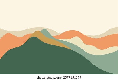 Mountain minimal background vector. Abstract landscape for home decor