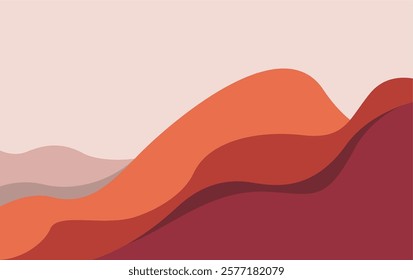 Mountain Minimal background vector illustration. landscape papercut