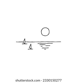 Mountain minimal logo element, landscape drawing, Logo element, clipart, nature, outline, tattoo, handdrawn, drawing