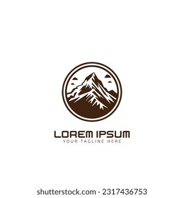 mountain minimal logo vector icon design