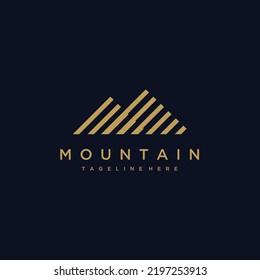 Mountain minimalist elegant logo design icon vector 