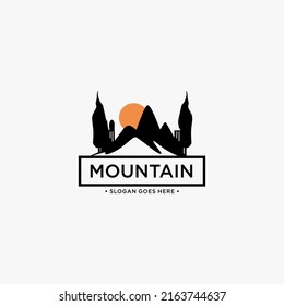 mountain minimalist logo vector design illustration template.