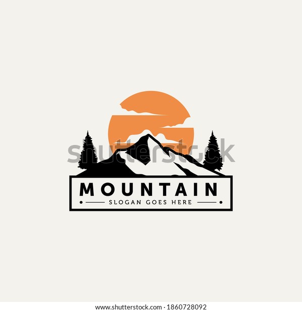 Mountain Minimalist Logo Vector Design Illustration Stock Vector ...