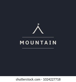 Mountain minimalistic logo. Stylish logotype for travel company