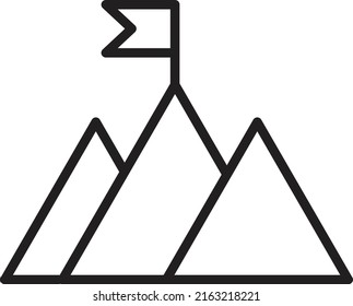 Mountain Mission Peak Line Vector Icon