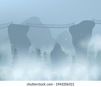 Mountain in the mist landscape