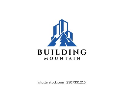 mountain modern building logo design