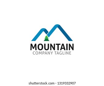 mountain modern logo concept