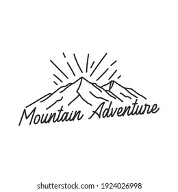 Mountain and mono line logo  icon and illustration
