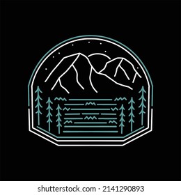 Mountain Monoline Illustration Vector Design